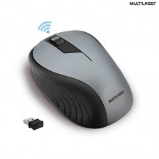 Mouse sem Fio Óptico 2.4Ghz 1200Dpi Preto Grafite Multilaser MO213